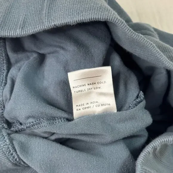 Pact Lounge Pants Blue Ribbed Waist Straight Leg Women’s Small Organic Cotton - Picture 14 of 16